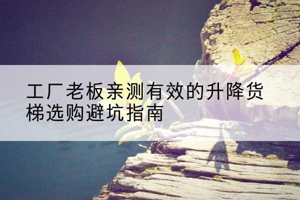 朝天升降货梯怎么选-工厂老板亲测有效的升降货梯选购避坑指南