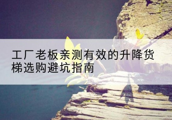 朝天升降货梯怎么选-工厂老板亲测有效的升降货梯选购避坑指南